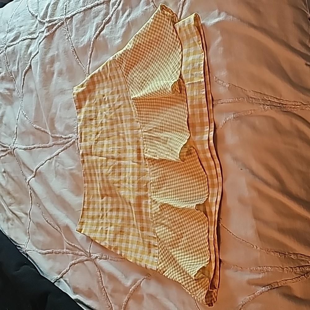 Yellow checkered miniskirt